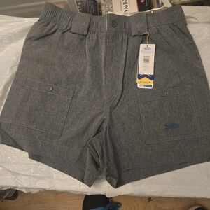 AFTCO Heather Gray Elastic-Waist Cargo Shorts